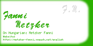 fanni metzker business card